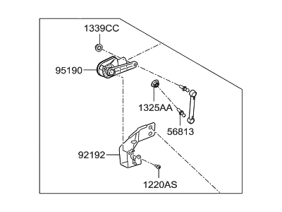 Hyundai 92190-B1090 Unit Assembly-HEADLAMP Automatic LEVELLING