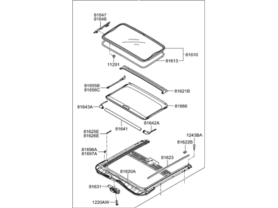 Hyundai 81600-F2000-TRY Sunroof Assembly