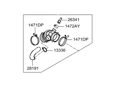 Hyundai 28140-3X520 Hose Assembly-Air Intake