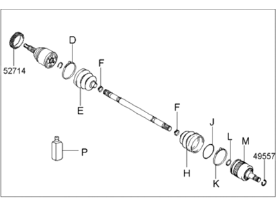 Hyundai 49600-2E000 Shaft Assembly-Drive Rear