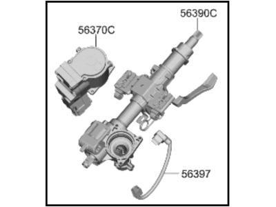 Hyundai Santa Fe Hybrid Steering Column - 56310-CLEC0
