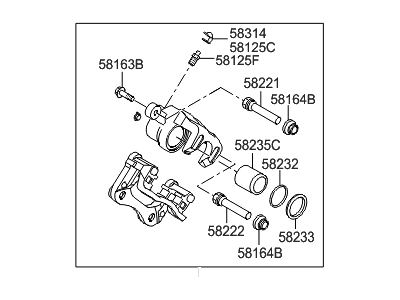 Hyundai 58311-2TA60 Caliper Kit-Rear Brake,RH