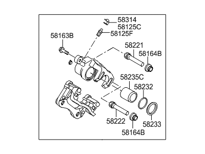 Hyundai 58310-2TA60 Caliper Kit-Rear Brake,LH