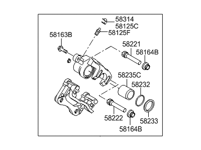 2012 Hyundai Azera Brake Caliper - 58310-2TA60