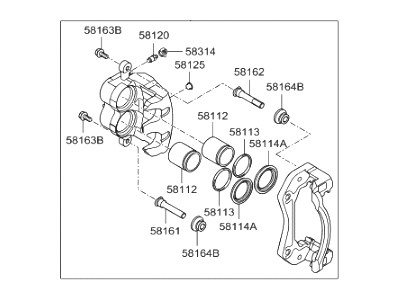 2009 Hyundai Veracruz Brake Caliper - 58190-3JA00