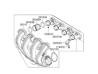 2006 Hyundai Sonata Intake Manifold - 28300-25950