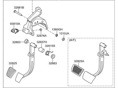 2017 Hyundai Accent Brake Pedal - 32800-1R101