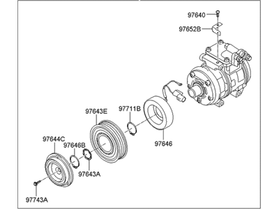 2008 Hyundai Genesis Coupe A/C Compressor - 97701-2M100