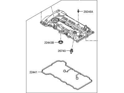 Hyundai 22410-2E210 Cover Assembly-Rocker