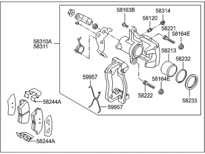 Hyundai 58300-A5330 Disc Brake Assembly-Rear,LH