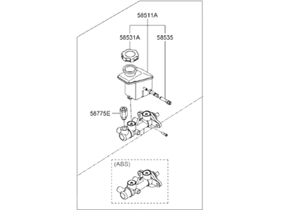 Hyundai Accent Brake Master Cylinder - 58510-1G000