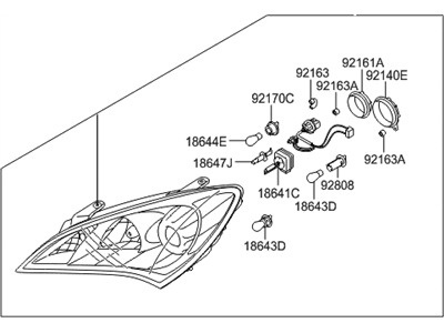 2012 Hyundai Genesis Coupe Headlight - 92101-2M070