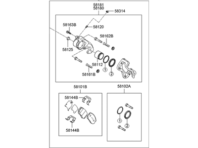 Hyundai Elantra Touring Brake Caliper - 58130-2L000