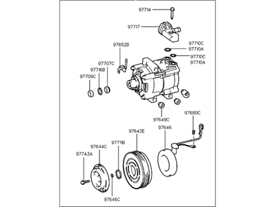 1998 Hyundai Tiburon A/C Compressor - 97701-27000