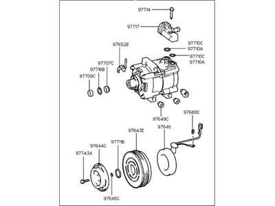 2000 Hyundai Tiburon A/C Compressor - 97701-27000