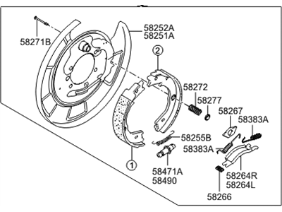 Hyundai 58250-4D500 Brake Assembly-Parking Rear,LH