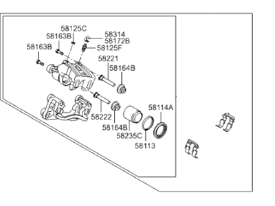 2008 Hyundai Entourage Brake Caliper - 58310-4DA00