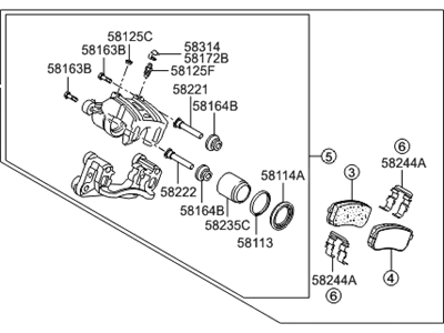 2006 Hyundai Entourage Brake Caliper - 58230-4D600