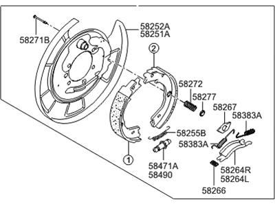 Hyundai 58270-4D500 Brake Assembly-Parking Rear,RH