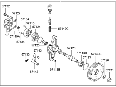 Hyundai Elantra Power Steering Pump - 57100-2D100