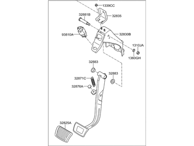 2018 Hyundai Santa Fe Brake Pedal - 32800-2W130