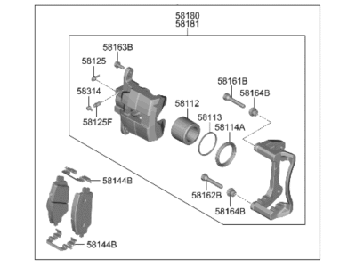 Hyundai Santa Fe Hybrid Brake Caliper - 58130-P2050