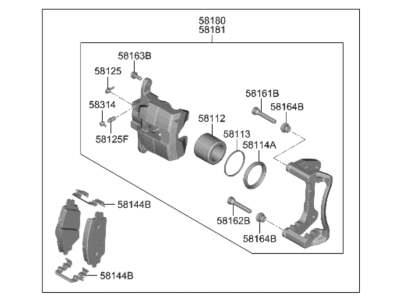 Hyundai Santa Fe Hybrid Brake Caliper - 58110-P2050