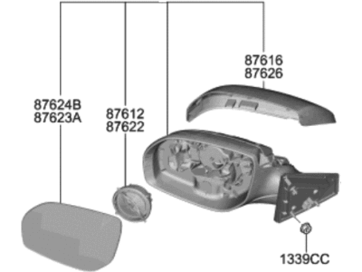 Hyundai Santa Fe XL Car Mirror - 87620-B8720