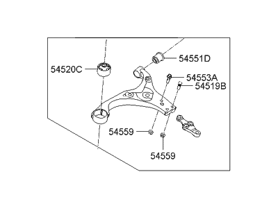 2006 Hyundai Elantra Control Arm - 54500-2H100