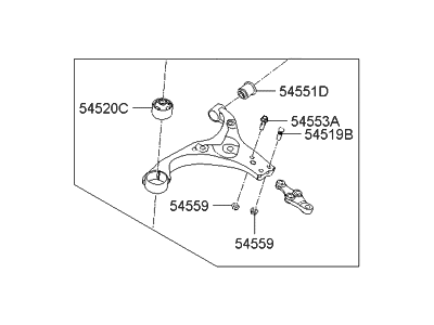 Hyundai 54501-2H100 Arm Complete-Front Lower,RH