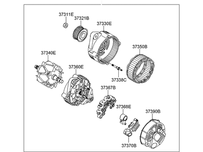 2008 Hyundai Santa Fe Alternator - 37300-3E100