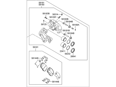 2006 Hyundai Santa Fe Brake Caliper - 58110-0W000