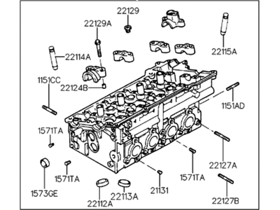 1995 Hyundai Accent Cylinder Head - 22100-26021