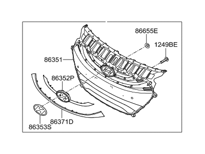 Hyundai 86350-A5010 Radiator Grille Assembly