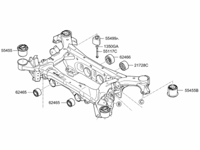 Hyundai Genesis G80 Rear Crossmember - 55405-B1100