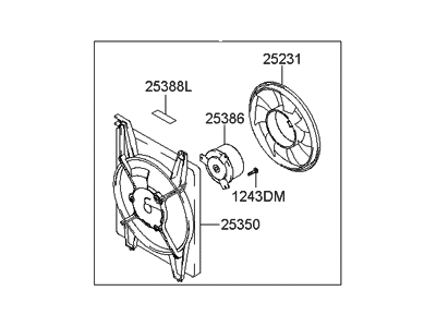 2001 Hyundai Tiburon Fan Motor - 25380-2C000