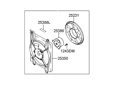 2002 Hyundai Tiburon Fan Motor - 25380-2C000