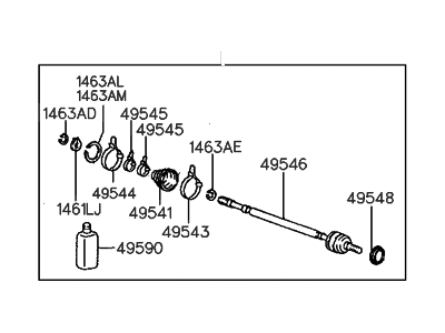 1989 Hyundai Sonata CV Joint - 49507-33A00