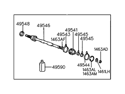 1992 Hyundai Sonata Axle Shaft - 49607-33A00