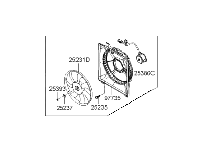 2010 Hyundai Accent Cooling Fan Assembly - 97730-1E000