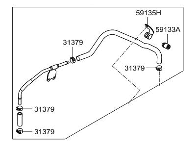 2005 Hyundai Sonata Brake Booster Vacuum Hose - 59130-3K100