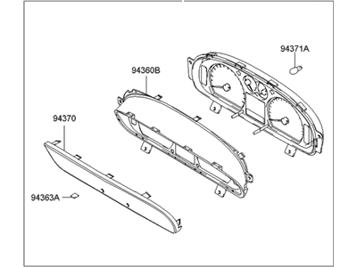 Hyundai 94001-3D400 Cluster Assembly-Instrument(Mph)