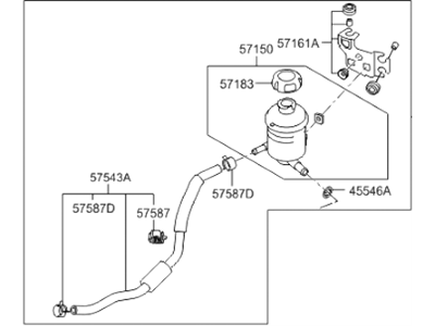 Hyundai 57190-3J000 Reservoir & Hose Assembly-Power Steering G
