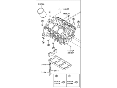 Hyundai 21100-3E003 Block Assembly-Cylinder