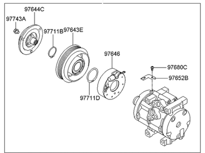 Hyundai 97701-4D900-RM Reman A/C Compressor