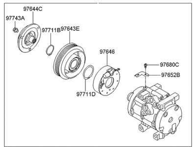 2008 Hyundai Entourage A/C Compressor - 97701-4D900