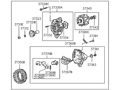 Hyundai Elantra Alternator - 37300-33013