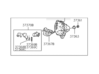 1994 Hyundai Sonata Alternator Case Kit - 37360-33013