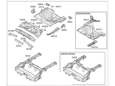 2012 Hyundai Accent Floor Pan - 65500-1R351