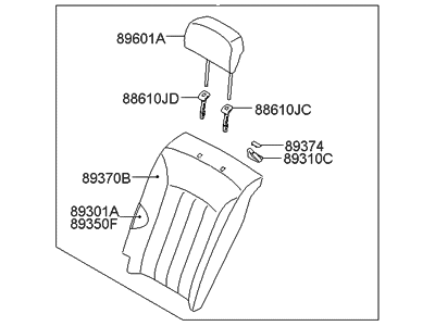 Hyundai 89300-3NDA1-XIR Back Assembly-Rear Seat